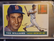 #2 Ted Williams Signed 1955 Topps card