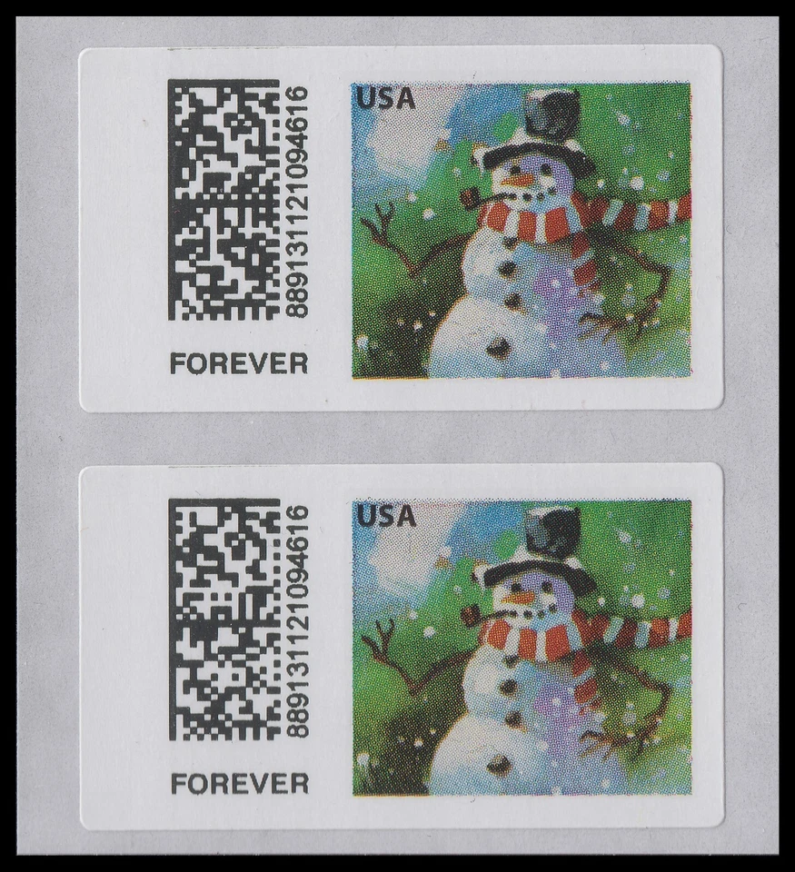 US CVP113 Snow Globes Snowman Kiosk ATM F vert pair MNH 2023 - Image 1 of 1
