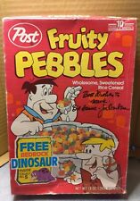1991 Post Fruity Pebbles Empty Box Signed By Bill Hanna& Joe Barbera