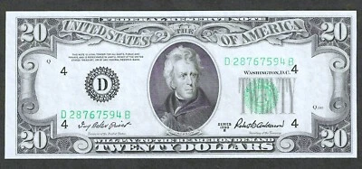 1950-B $20 CLEVELAND FEDERAL RESERVE NOTE ~ FR 2069-E ~ GEM CRISP UNCIRCULATED - Image 1 of 2