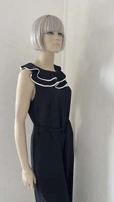 Laura Ashley Smart Black Wide Leg ,Belted,Pockets  Size 14 Jump Suit VGC - Image 1 of 4