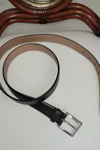 TRAFALGAR 'RAFFERTY' NWT LEATHER BELT DARK BROWN SIZE 44 PEWTER-TONE BUCKLE - Picture 1 of 19