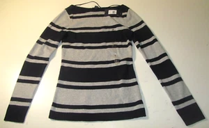 TOMMY HILFIGER WOMEN'S LONG SLEEVE KNIT TOP NAVY BLUE/GRAY STRIPE SMALL NWT!!! - Picture 1 of 3
