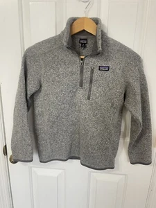 Patagonia Youth Medium Gray Better Sweater Quarter Zip Sweatshirt Boys Girls - Picture 1 of 4