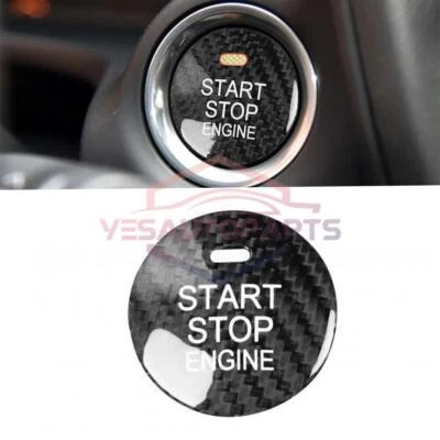 For Mazda 3 Axela CX-3 CX-5 CX-8 MX-5 Carbon Fiber Car Engine Start Button Cover - Image 1 of 4