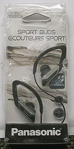 PANASONIC IN-EAR WATER-RESISTANT SPORT-CLIP BUDS HEAPHONES (BLACK) - RP-HS200-K - Picture 1 of 1