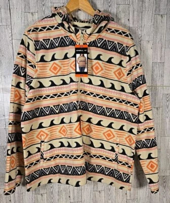 O’Neill 抓绒连帽衫 2XL 半拉链套衫超柔软 Polar Aztec 女式全新 — 第 1/4 张图片