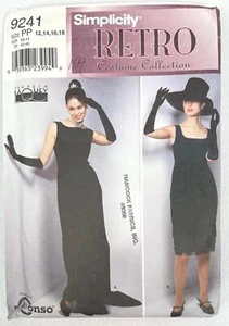 Simplicity Pattern 9241 Classic Black Dress Hepburn Golightly Uncut Sz 12-18 - Picture 1 of 4