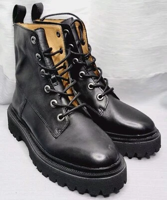 Bota con cordones Madewell The Rayna de cuero negro talla 5,5 nueva sin caja Foto 1 de 4