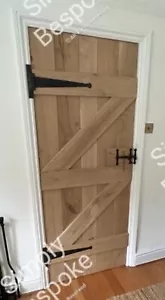 LEDGED & BRACED RUSTIC OAK DOORS ALL SIZES MADE BESPOKE SIZES MADE RUSTIC OAK - Picture 1 of 19