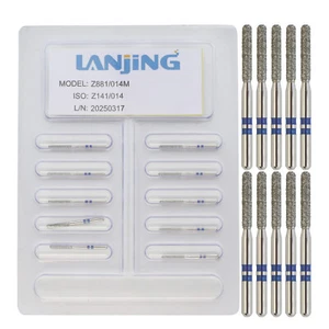 Dental Crown Cut Diamond Burs Zirconia Round End Cylinder Z881/014M Medium Grit - Picture 1 of 7