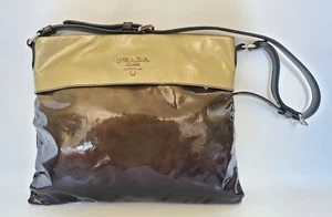 *IMPERFETTA* Borsa a mano Vintage Prada BT0653 Vernice Marrone Ombra Italia - Foto 1 di 12