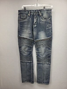 FUSAI Boys Jeans Blue 14 Youth Urban Skater Stretch Denim Pants Casual - Picture 1 of 18