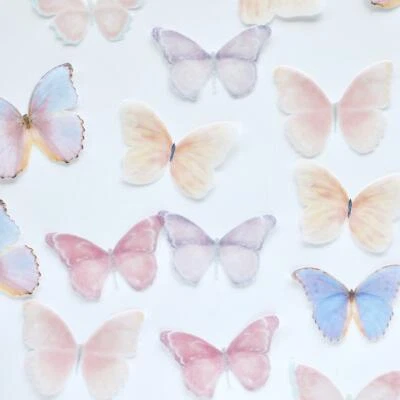 Съедобная предварительно нарезанная вафельная бабочка - в ассортименте - Изображение 1 из 3