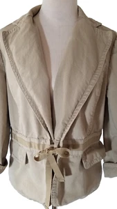 Liz Claiborne Jacket Ladies Sz 12 Brown Beige Cropped Lightweight 3281 - Picture 1 of 6
