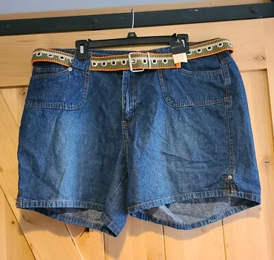 Novo! Shorts Venezia Feminino 18 Azul Jeans com Cinto 38x6" Look Retrô - Imagem 1 de 4