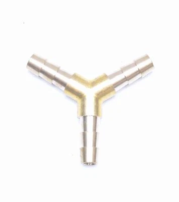 Triple Barb Y 5/16 Hose ID Wye Brass Fitting Vacuum, Air, Fuel, Water Fasparts - Image 1 of 4