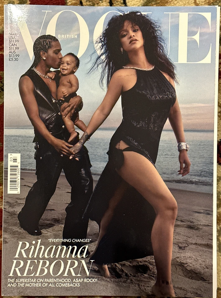 March 2023 BRITISH VOGUE Magazine RIHANNA & A$AP ROCKY - Image 1 of 1