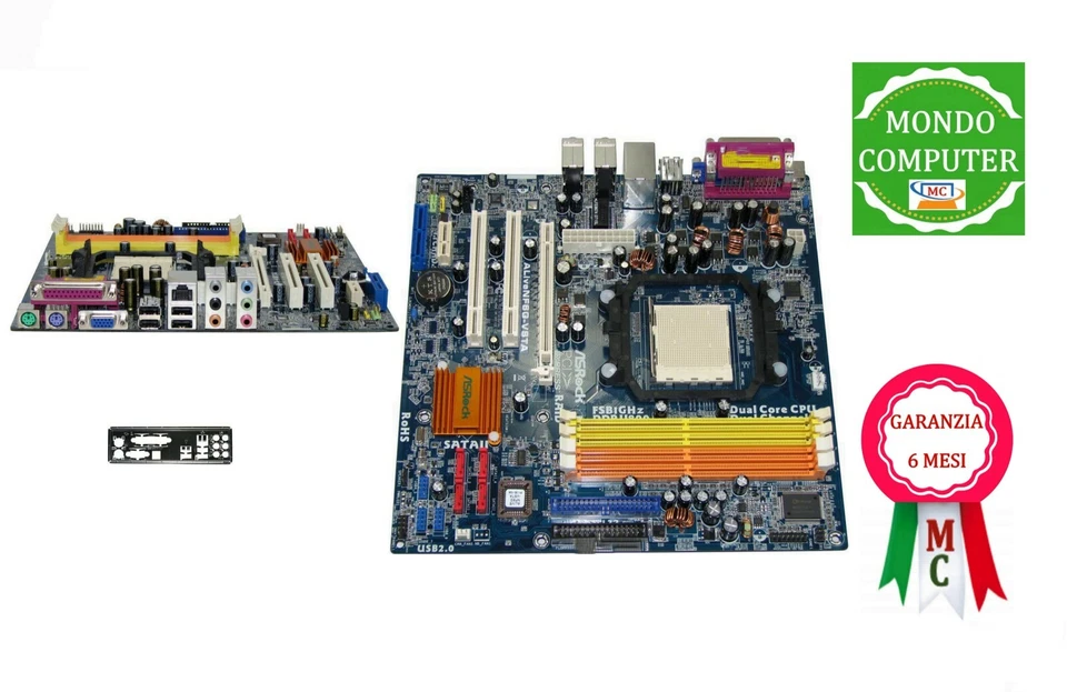 SCHEDA MADRE ASROCK  ALIVENF6G-VISTA +CPU AMD DUAL CORE+DISSIPATORE+4GB RAM - Immagine 1 di 1