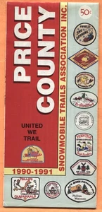Price County WI Snowmobile Trails Association 1990-91 Map Brochure - Picture 1 of 3
