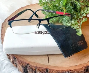 Kenzo KZ4150C Eyeglasses C01 Half Rimless Metal Red Black Frames Case 54- 20-140 - Picture 1 of 6