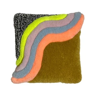 GABRIELLE COLVILLE Textile Designer Static Wave Hand Woven Throw Pillow NEW - Picture 1 of 9