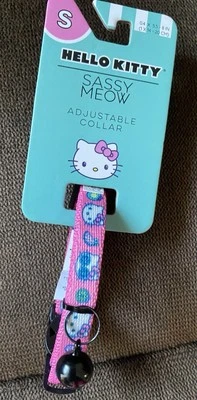 Hello Kitty Sassy Meow Small Adjustable Cat Collars 5.5-8 Inches Pink
