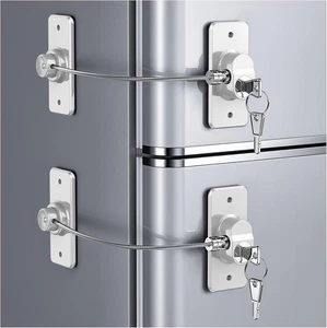 2X Cerradura de puerta de refrigerador congelador adhesivo fuerte seguridad para niños pequeños con llaves - Imagen 1 de 12