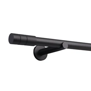 Gardinenstange auf Maß Style Schwarz-matt Endstück Zylinder 25mm - Bild 1 von 9