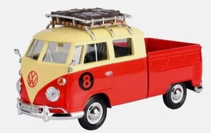MOTOR MAX, VOLKSWAGEN Tipo 1 Pick-up con portapacchi rosso e beige #8, 1/24, ... - Foto 1 di 1