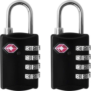 TSA Locks for Luggage, 2-Pc Durable Steel Padlock, Keyless Easy to Read 4-Dig... - Picture 1 of 7