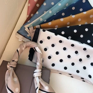 100% Pure Silk Square Scarf Polka Dots Silk Neckerchief Bandanna Hair Scarf 21" - Picture 1 of 14