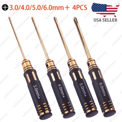 4 PIEZAS Destornillador Ajustable Ti-Gold HSS Phillips para Coches RC - 3.0-6.0+, 175mm Foto 1 de 4