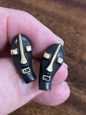 MASCARILLA AFRICANA NEGRA Swank vintage para hombre gemelos bisutería patrimonio Foto 1 de 4