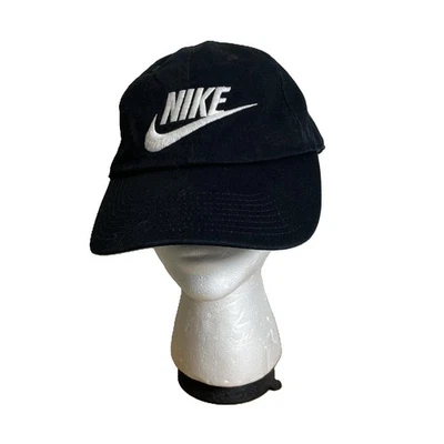 Nike One Size Black White Logo Canvas Dad Hat Strapback Adjustable Heritage86 - Image 1 of 4
