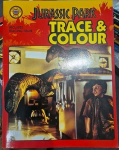 JURASSIC PARK TRACE & COLOUR LOTS OF FUN BUDGET MOVIE BOOK WITH TRACING TISSUE - Foto 1 di 7