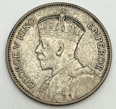 1935 New Zealand 1 Shilling KM#3 Silver Coin .500 George V XF EF Extra Fine - Image 1 of 2