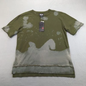 Smoke Rise Shirt Mens Large Green Bleach Wash Distressed Raw Edge Heavyweight - Picture 1 of 9