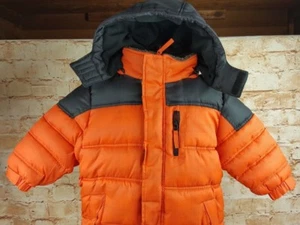 Arizona Jeans Snow Ski Puffer Jacket Child Size 4 Removable Hood Orange - Picture 1 of 9