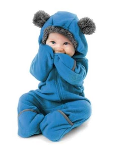 Fleece Baby Bunting Bodysuit – Infant One Piece Kids Hooded Romper Outerwear ... - Picture 1 of 7