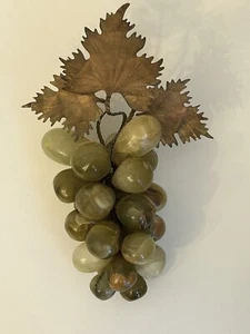 Rare Vintage Morita Gil Hecho A Mano Polished Jade Grapes Cluster Made In Chile - Picture 1 of 7