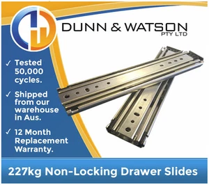 Heavy Duty 52" Drawer Slides Fridge Runners 500lb 227kg - Picture 1 of 4