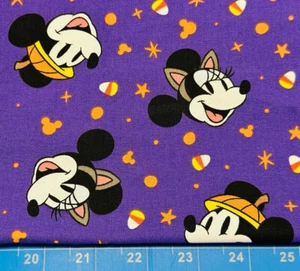 Tina Scrap 9”x21” Mickey Minnie Mouse Pumpkin Halloween Disney FABRIC COTTON - Picture 1 of 1