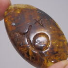Mexican Amber Zodiac Pendant with Capricorn and Saturn