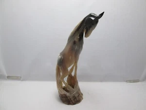 Hand carved horse from cow horn - 11 3/4" High - Picture 1 of 14