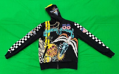 Sudadera con capucha Christian Audigier cremallera completa para hombre talla S. Foto 1 de 4