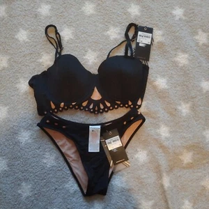 Black Firetrap Bikini Size 12/14 BNWT - Picture 1 of 3