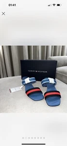 Sandalias Tommy Hilfiger Blue Coast con correa a rayas Reino Unido 4 UE 37 - Imagen 1 de 7