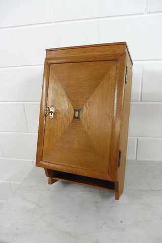 Art Deco Wooden Wall Cabinet Bathroom Cabinet Hanging Cabinet Antique Cover