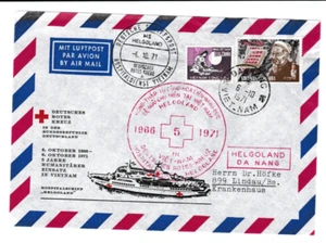 NS24/4 1971 GERMAN HOSPITAL SHIP HELGOLAND IN VIETNAM DURING VIETNAM WAR COVER - Picture 1 of 2